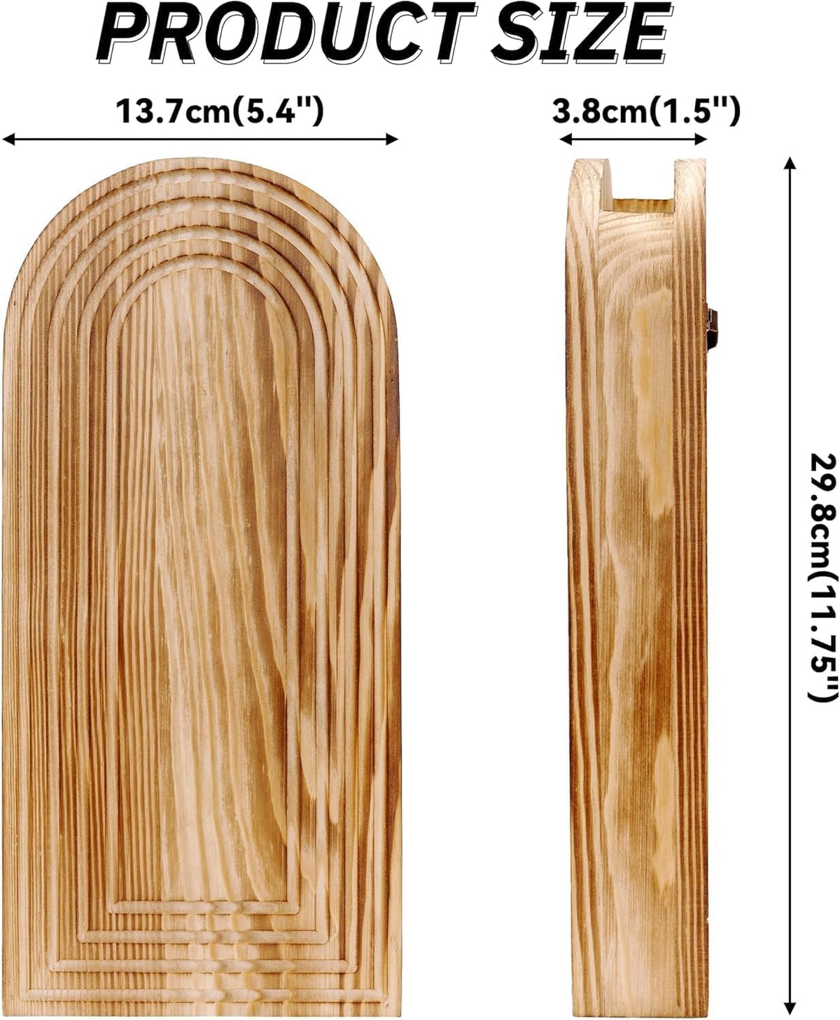 Set of 2 Boho Wall Vases with Pampas Grass & Eucalyptus -Wooden Wall Planters Modern Farmhouse Decor Art for Living Room, Entryway or Bathroom