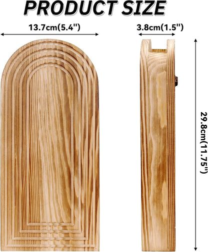 Set of 2 Boho Wall Vases with Pampas Grass & Eucalyptus -Wooden Wall Planters Modern Farmhouse Decor Art for Living Room, Entryway or Bathroom