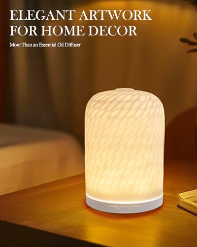 Aromatherapy Diffuser 2.4MHz | Ceramic Ultrasonic Essential Oil Diffuser with Night Light