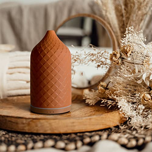 Terracotta Essential Oil Diffuser | 120ml Ultrasonic Aromatherapy Diffuser with LED Mood Lights