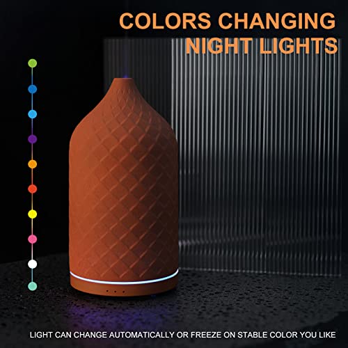Terracotta Essential Oil Diffuser | 120ml Ultrasonic Aromatherapy Diffuser with LED Mood Lights